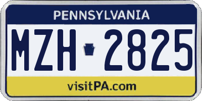 PA license plate MZH2825
