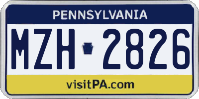 PA license plate MZH2826