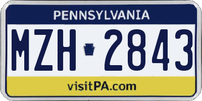 PA license plate MZH2843