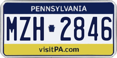 PA license plate MZH2846