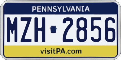 PA license plate MZH2856