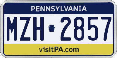 PA license plate MZH2857