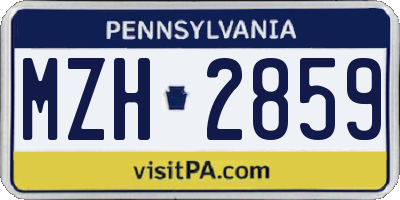 PA license plate MZH2859