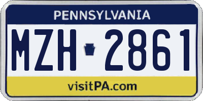 PA license plate MZH2861