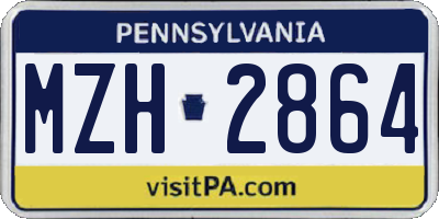 PA license plate MZH2864