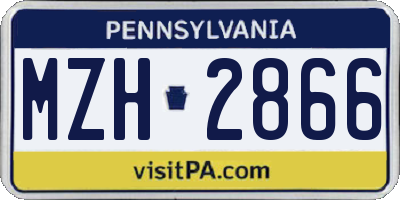 PA license plate MZH2866