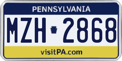 PA license plate MZH2868