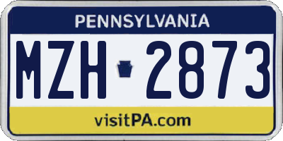 PA license plate MZH2873