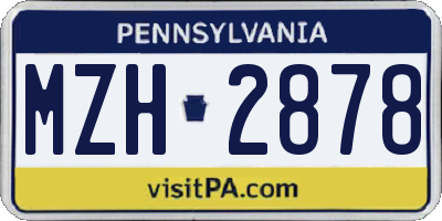 PA license plate MZH2878