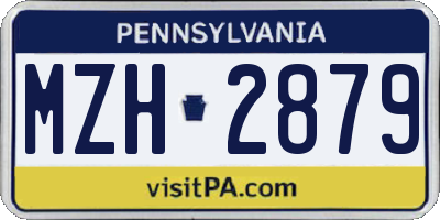 PA license plate MZH2879