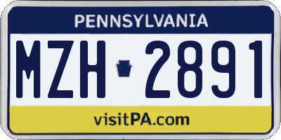 PA license plate MZH2891