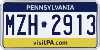 PA license plate MZH2913