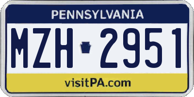 PA license plate MZH2951