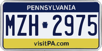 PA license plate MZH2975