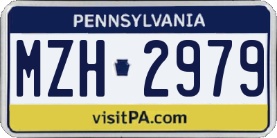 PA license plate MZH2979