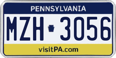 PA license plate MZH3056