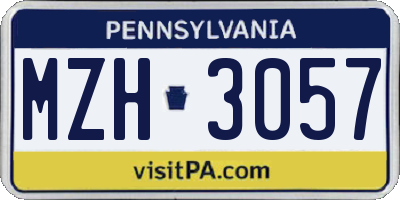 PA license plate MZH3057