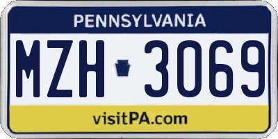 PA license plate MZH3069