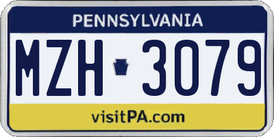 PA license plate MZH3079