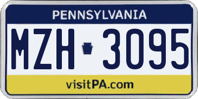 PA license plate MZH3095