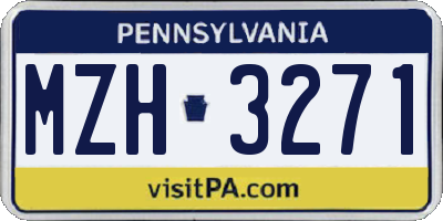 PA license plate MZH3271