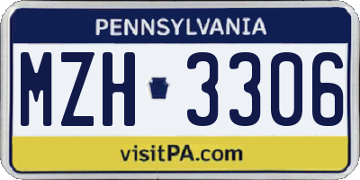 PA license plate MZH3306