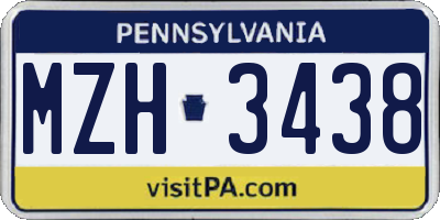 PA license plate MZH3438