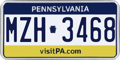 PA license plate MZH3468