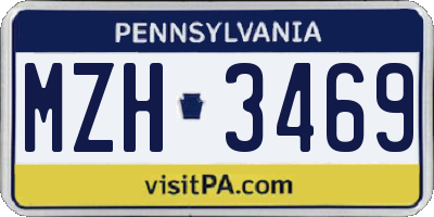 PA license plate MZH3469
