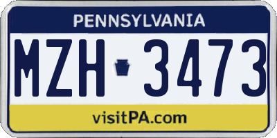 PA license plate MZH3473