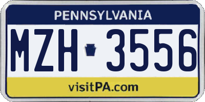 PA license plate MZH3556