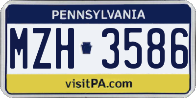 PA license plate MZH3586