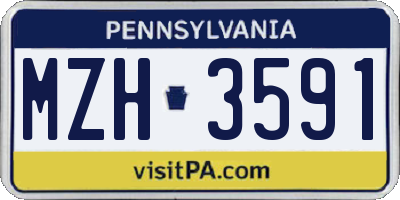 PA license plate MZH3591