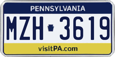PA license plate MZH3619
