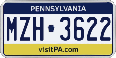 PA license plate MZH3622
