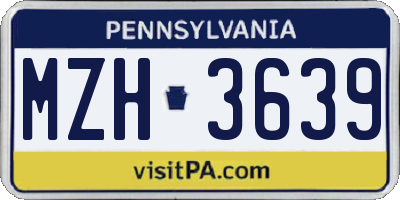 PA license plate MZH3639