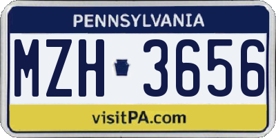 PA license plate MZH3656