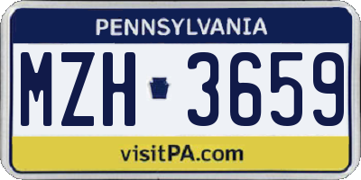 PA license plate MZH3659