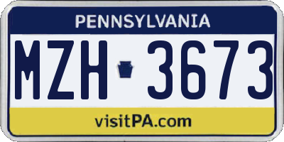 PA license plate MZH3673