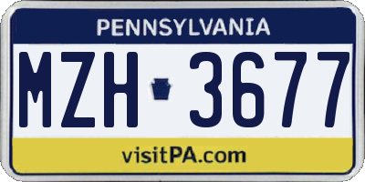 PA license plate MZH3677