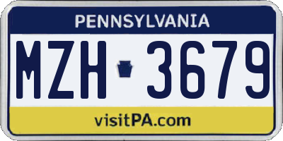 PA license plate MZH3679