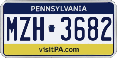 PA license plate MZH3682