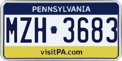 PA license plate MZH3683