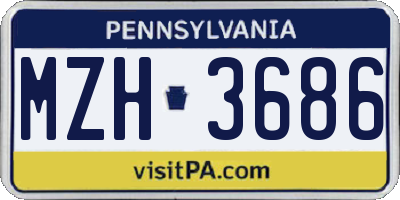 PA license plate MZH3686