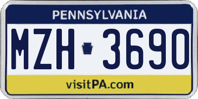 PA license plate MZH3690