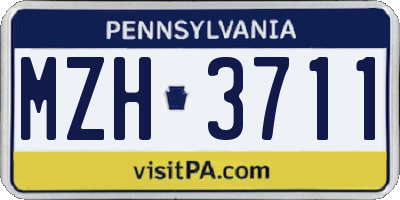 PA license plate MZH3711