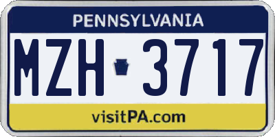 PA license plate MZH3717