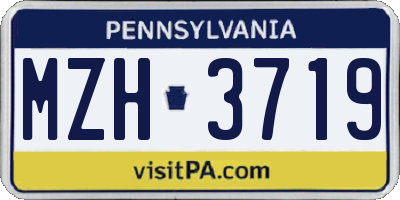 PA license plate MZH3719
