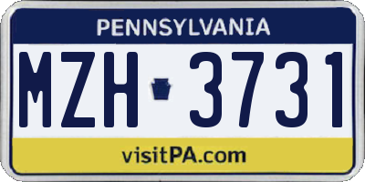 PA license plate MZH3731