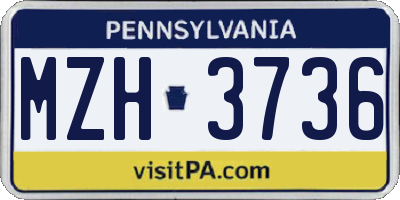 PA license plate MZH3736